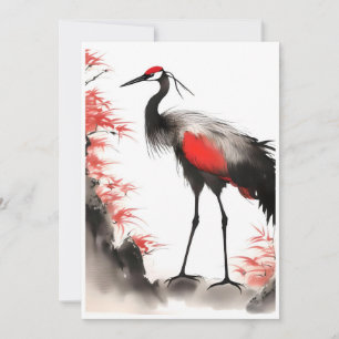 Japanese Crane A Portrait Holiday Card