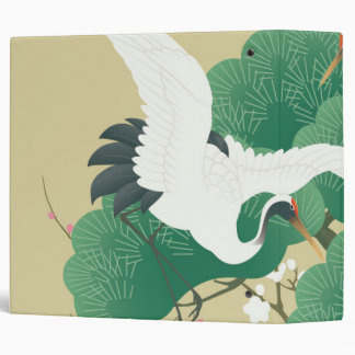 Japanese Crane and Pine Tree 3 Ring Binder