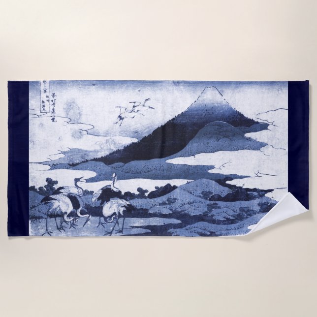 Japanese Crane Beach Towel (Front)