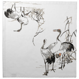 Japanese Crane Bird Wetlands Wildlife Cloth Napkin
