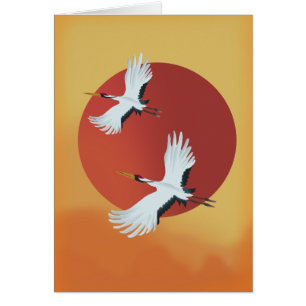 Japanese Crane birds Cards