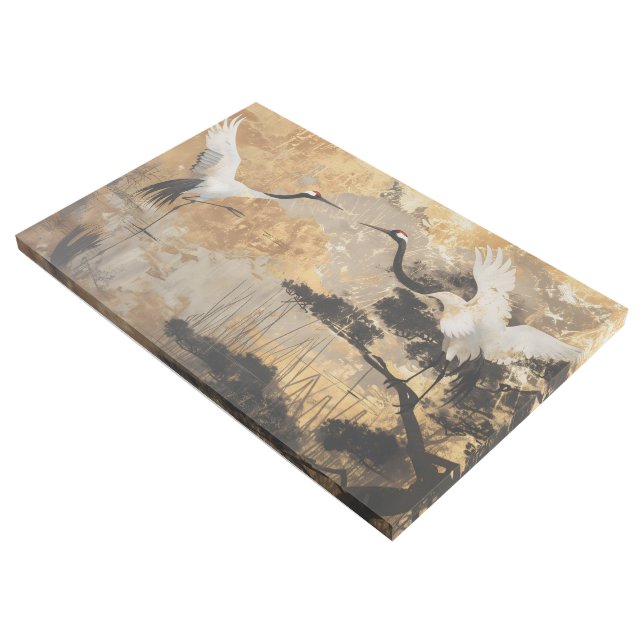Japanese Crane Birds Gallery Wrap (3/4)