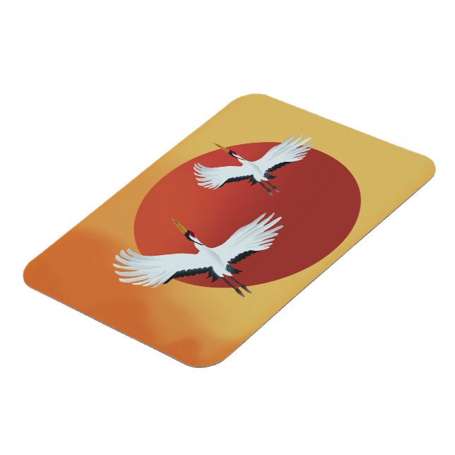 Japanese Crane birds Magnet (Left Side)