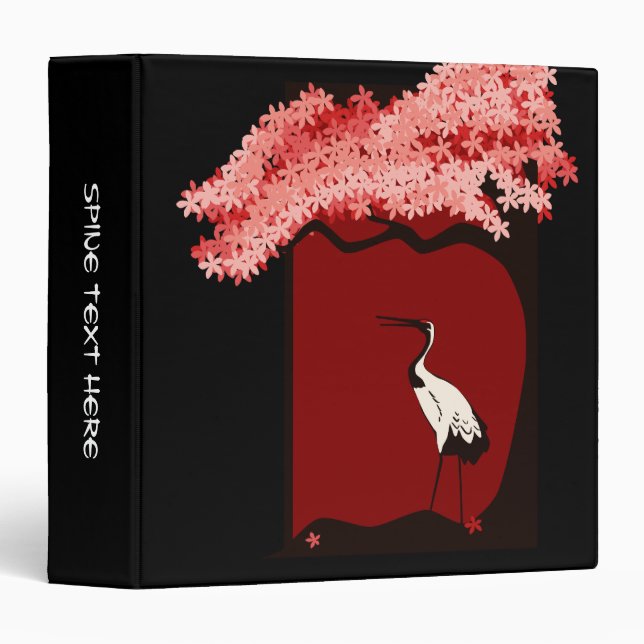 Japanese Crane Black Binder (Front/Spine)