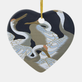JAPANESE CRANE CERAMIC ORNAMENT