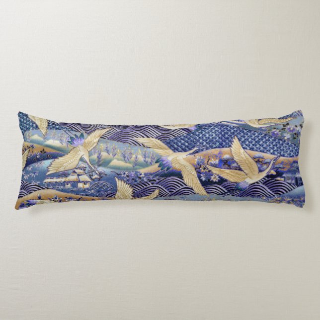 Japanese Crane Custom Body Pillow (Front)