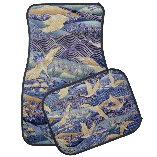 Japanese Crane Custom Car Floor Mat (Set)
