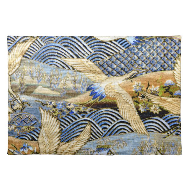 Japanese Crane Custom Cloth Placemat (Front)