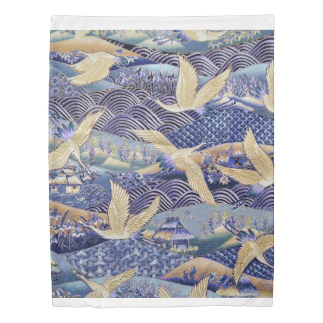 Japanese Crane Custom Duvet Cover (Front)