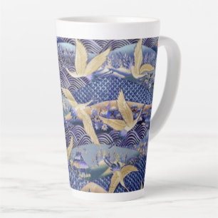 Japanese Crane Custom Latte Mug