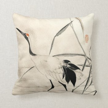 Japanese Crane Custom Pillow by Koobear at Zazzle