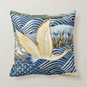 Japanese Crane Custom Throw Pillow