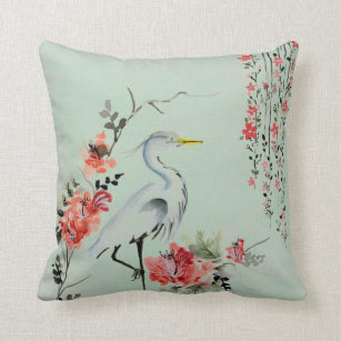 Japanese Crane Decorative Throw Pillows Zazzle