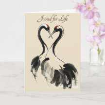 Japanese Crane Love Greeting Card
