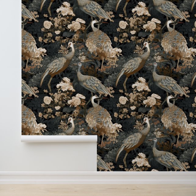 Japanese crane pattern wallpaper  (Application)