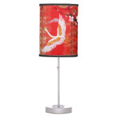 Japanese crane sun Japan sakura red painting Table Lamp (Front)