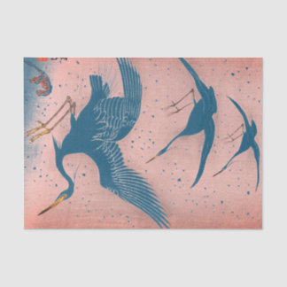 JAPANESE CRANE Tissue Paper BLUE AND PINK