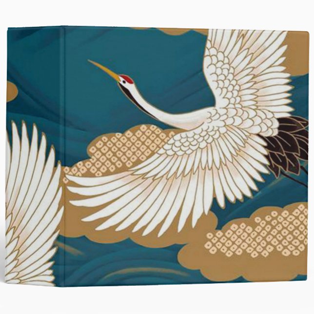 Japanese Cranes 3 Ring Binder (Front/Spine)