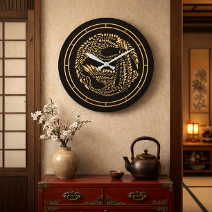 Japanese Cranes Customizable Colors Large Clock