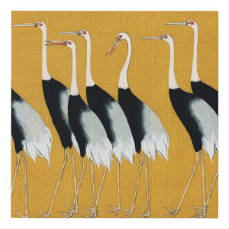 Japanese Cranes   Faux Canvas Print