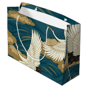 Japanese Cranes Large Gift Bag
