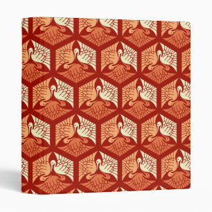 Japanese Cranes, Mandarin and Light Orange Binder