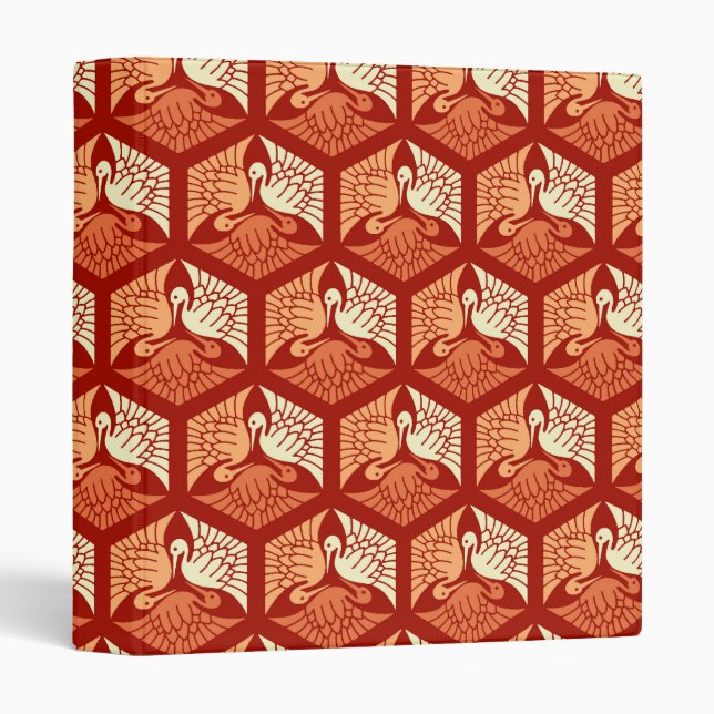 Japanese Cranes, Mandarin and Light Orange Binder (Front/Spine)
