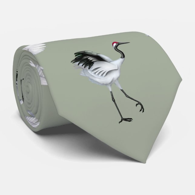Japanese Cranes Men's Tie (Rolled)