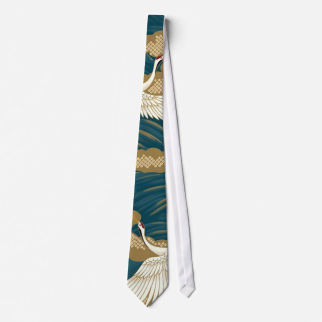 Japanese Cranes Neck Tie (Front)