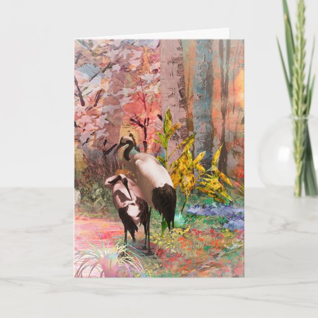 JAPANESE CRANES “Rising Sun” Card (Front)