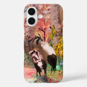 JAPANESE CRANES “Rising Sun” iPhone 16 Case