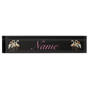 Japanese Cranes Thunder_Cove Desk Name Plate