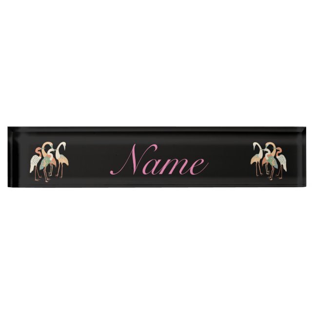 Japanese Cranes Thunder_Cove  Desk Name Plate (Front)