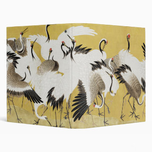 Japanese Cranes Vintage Bird Classic 3 Ring Binder