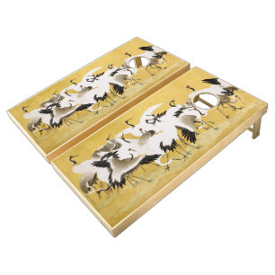 Japanese Cranes Vintage Bird Classic Cornhole Set