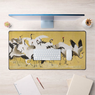 Japanese Cranes Vintage Bird Classic Desk Mat