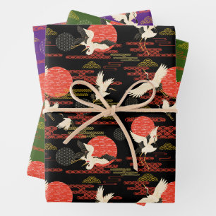 Japanese Cranes Wrapping Paper Sheets