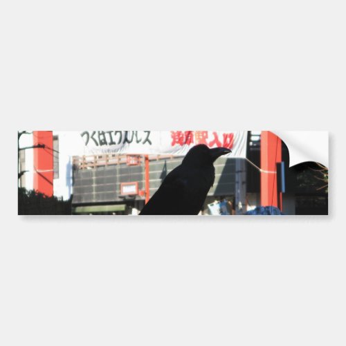 Japanese Crow Bumper Sticker