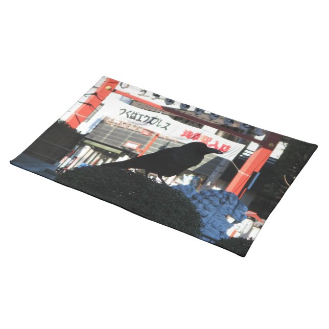 Japanese Crow Cloth Placemat (On Table)