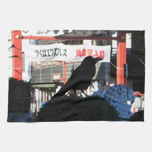 Japanese Crow Kitchen Towel (Horizontal)