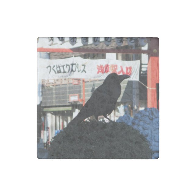 Japanese Crow Stone Magnet (Front)