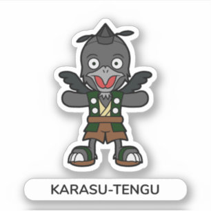 Japanese Crow Tengu Yokai Sticker
