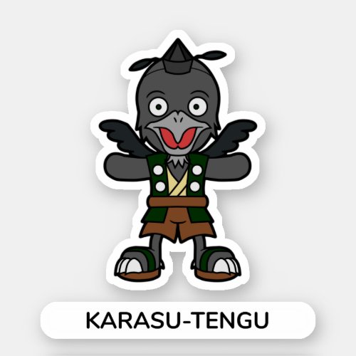 Japanese Crow Tengu Yokai Sticker
