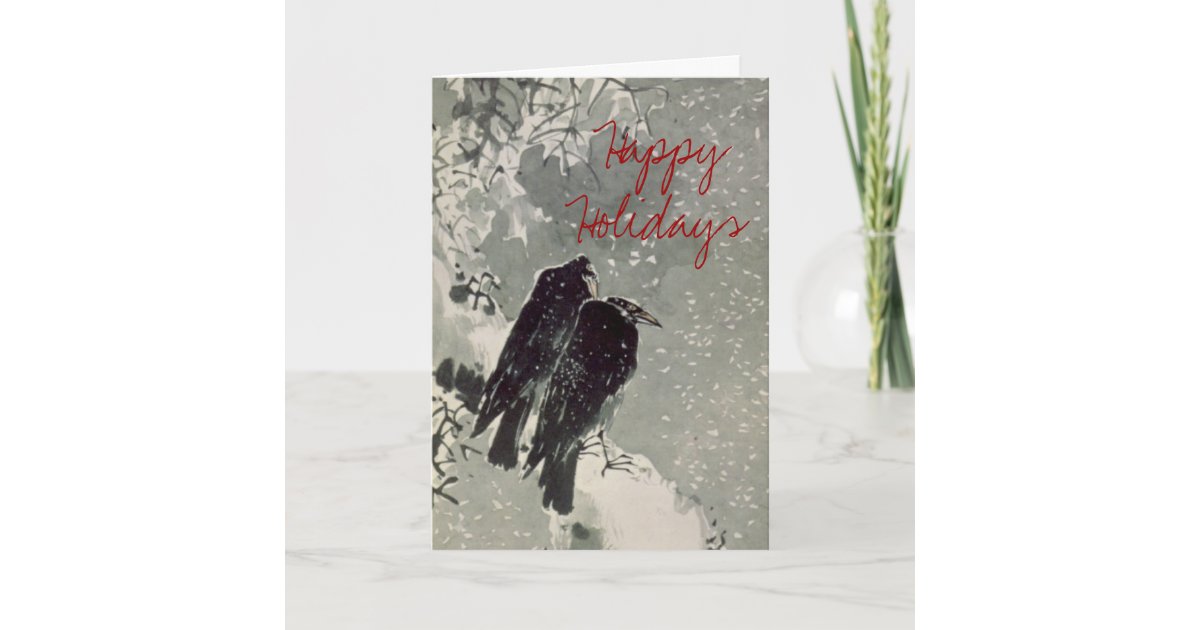 Japanese Crows Holiday Card Zazzle