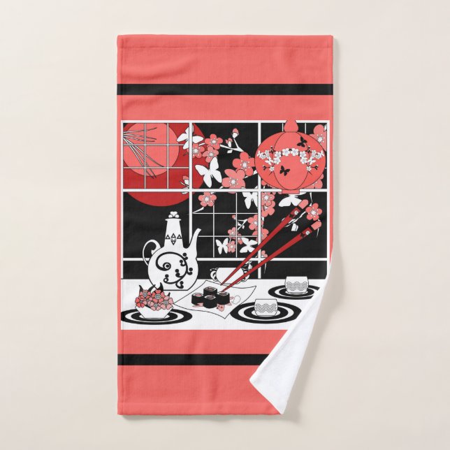 Japanese cuisine bath towel set (Hand Towel)