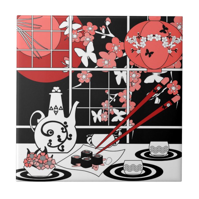 Japanese cuisine ceramic tile (Front)
