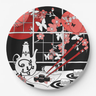 Japanese cuisine paper plates