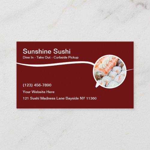 Japanese Cuisine Sushi Restaurant Business Card