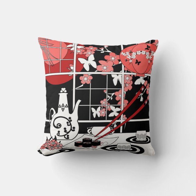 Japanese cuisine throw pillow (Front)