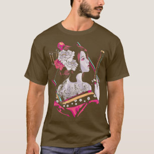 Japanese Culture Samurai Cherry Blossom Sakura Gei T-Shirt